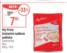 Instantní nudlové polévky My Price