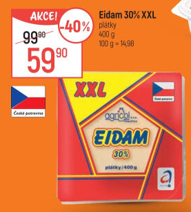 Sýr Eidam 30% Agricol