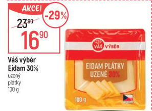 Sýr Eidam uzený 30% Váš Výběr