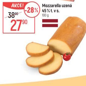 Sýr Mozzarella cihla uzená 45%