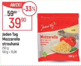 Sýr Mozzarella strouhaná Jeden Tag