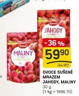 OVOCE SUŠENÉ MRAZEM JAHODY, MALINY