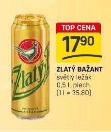 ZLATÝ BAŽANT světlý ležák 0,5l, plech