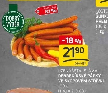 Debrecínské párky Prémium Dobrý Výběr