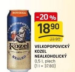 Nealkoholické pivo Velkopopovický Kozel