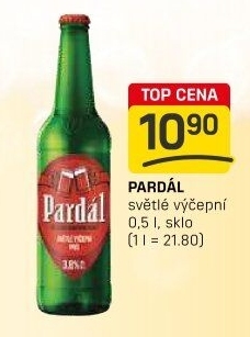 Pivo světlé výčepní 10° Pardál