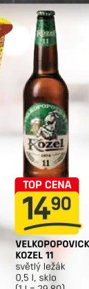 Pivo světlý ležák 11° Medium Velkopopovický Kozel