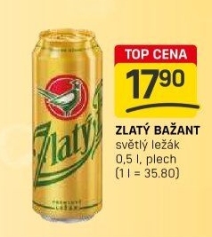 Pivo světlý ležák 12° Zlatý Bažant
