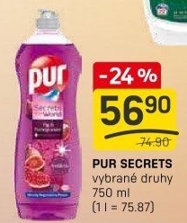 Prostředek na nádobí Secrets of Pur