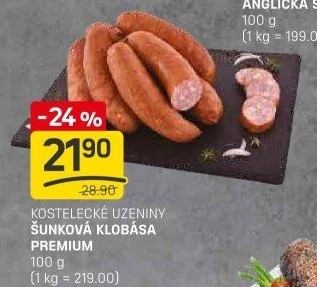Šunková klobása Prémium Kostelecké uzeniny