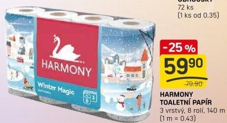 Toaletní papír 3vrstvý Harmony