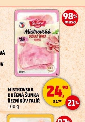 Mistrovská dušená šunka Řezníkův talíř 100 g