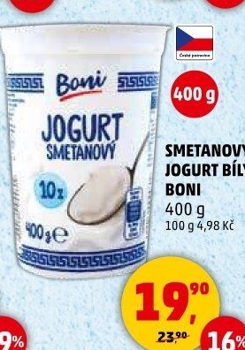 Bílý jogurt smetanový Boni