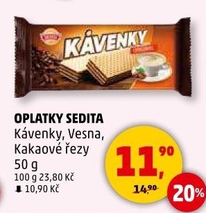 Oplatky kakaové řezy Sedita