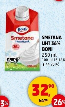 Smetana ke šlehání Boni 36%