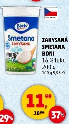 Smetana zakysaná Boni 16%