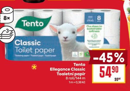 Tento Ellegance Classic Toaletní papír 8 rolí