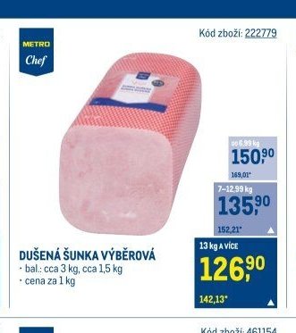 DUŠENÁ ŠUNKA VÝBĚROVÁ