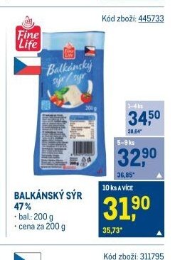 Balkánský sýr 47%