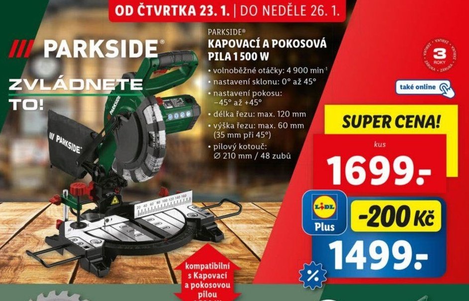 PARKSIDE Kapovací a pokosová pila 1500 W