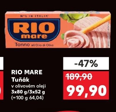 RIO MARE Tuňák v olivovém oleji 3x80 g/3x52 g