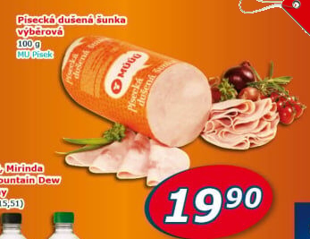 Šunka dušená písecká výběrová Maso uzeniny Písek