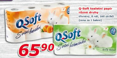 Toaletní papír 3vrstvý Q Soft