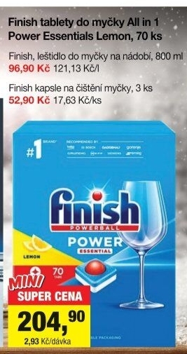 Čistič myčky při plné myčce Finish