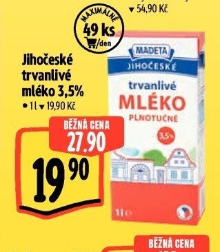 Jihočeské trvanlivé mléko 3,5%