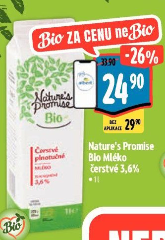 Nature's Promise Bio Mléko čerstvé 3,6 %