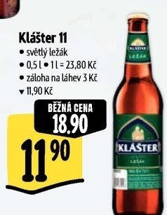 Pivo světlý ležák 11° Klášter