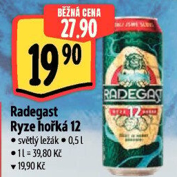 Pivo světlý ležák 12° Ryze hořká Radegast