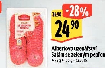 Salám se zeleným pepřem Albertovo uzenářství