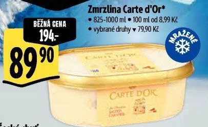 Zmrzlina ve vaničce Carte D'