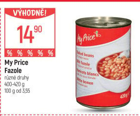 Fazole bílé v rajčatové omáčce My Price