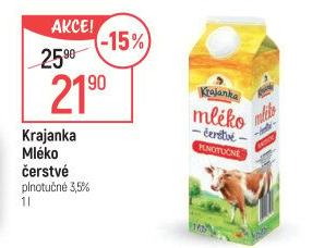 Mléko čerstvé Krajanka - 3,5% plnotučné