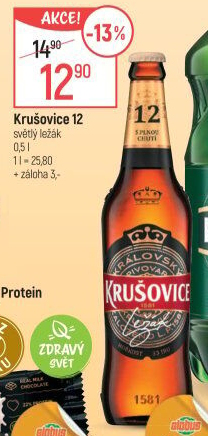 Pivo světlý ležák Královský 12° Krušovice