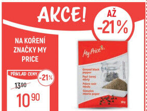 Koření Pepř černý mletý My Price