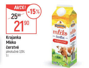 Mléko čerstvé Krajanka - 3,5% plnotučné