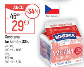 Smetana trvanlivá Bohemilk 12%