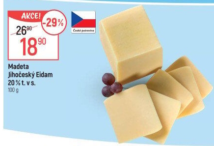 Sýr Eidam Jihočeský 20% Madeta