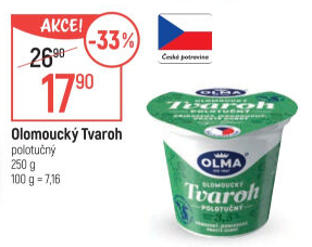 Tvaroh polotučný Olomoucký Olma