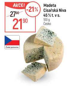 Sýr Niva Císařská 45 % Madeta