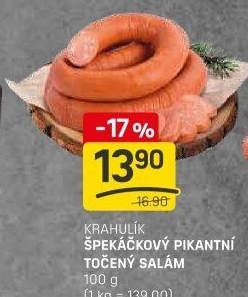 Salám špekáčkový pikantní točený Krahulík