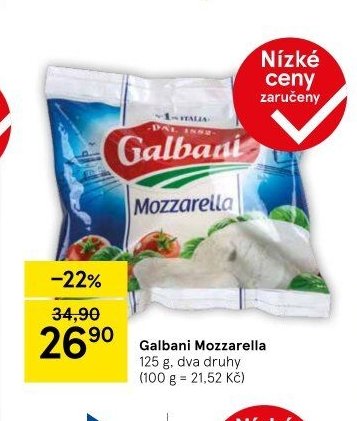 Galbani Mozzarella 125 g, dva druhy