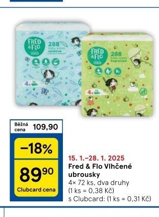 Fred & Flo Vlhčené ubrousky