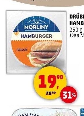 Drůbeží hamburger Morliny 250 g