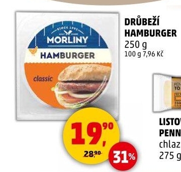 Drůbeží hamburger Morliny