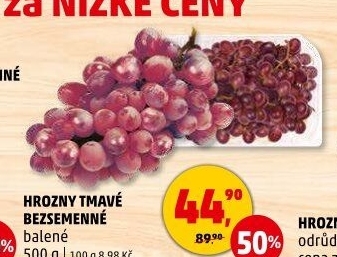 Hrozny tmavé bezsemenné