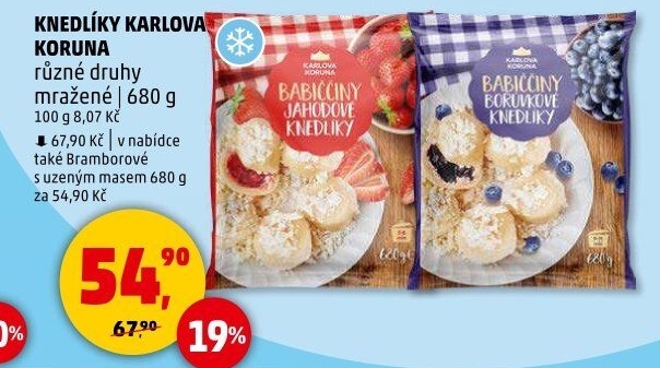 Knedlíky mražené Karlova Koruna